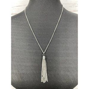 Silver Toned Metal Tassel Pendant‎ Charm Fashion Unisex Necklace